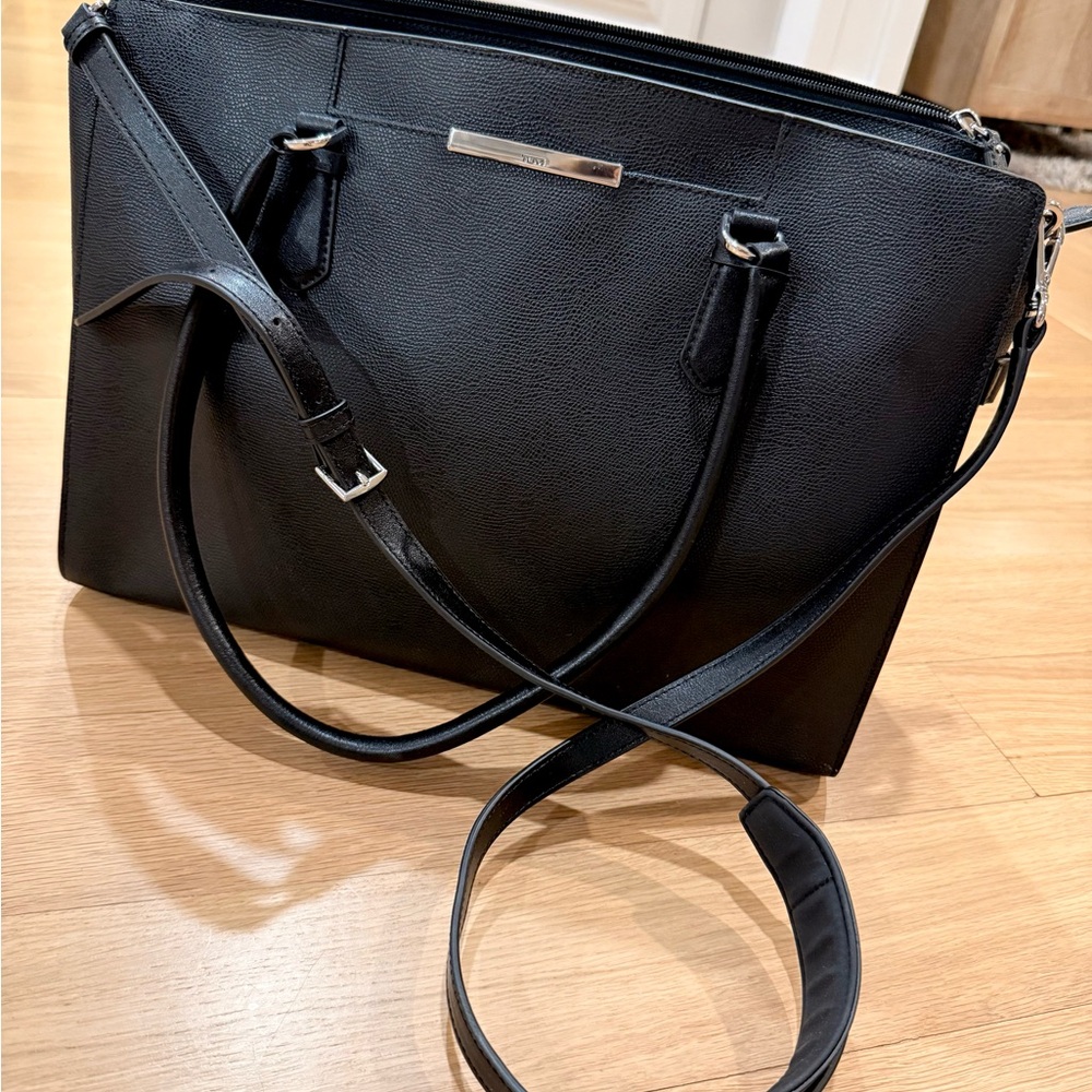 Tumi Black Leather Laptop Bag